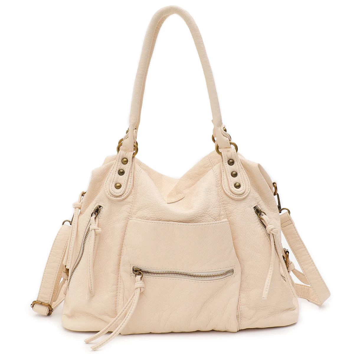 sac de cours étudiante beige