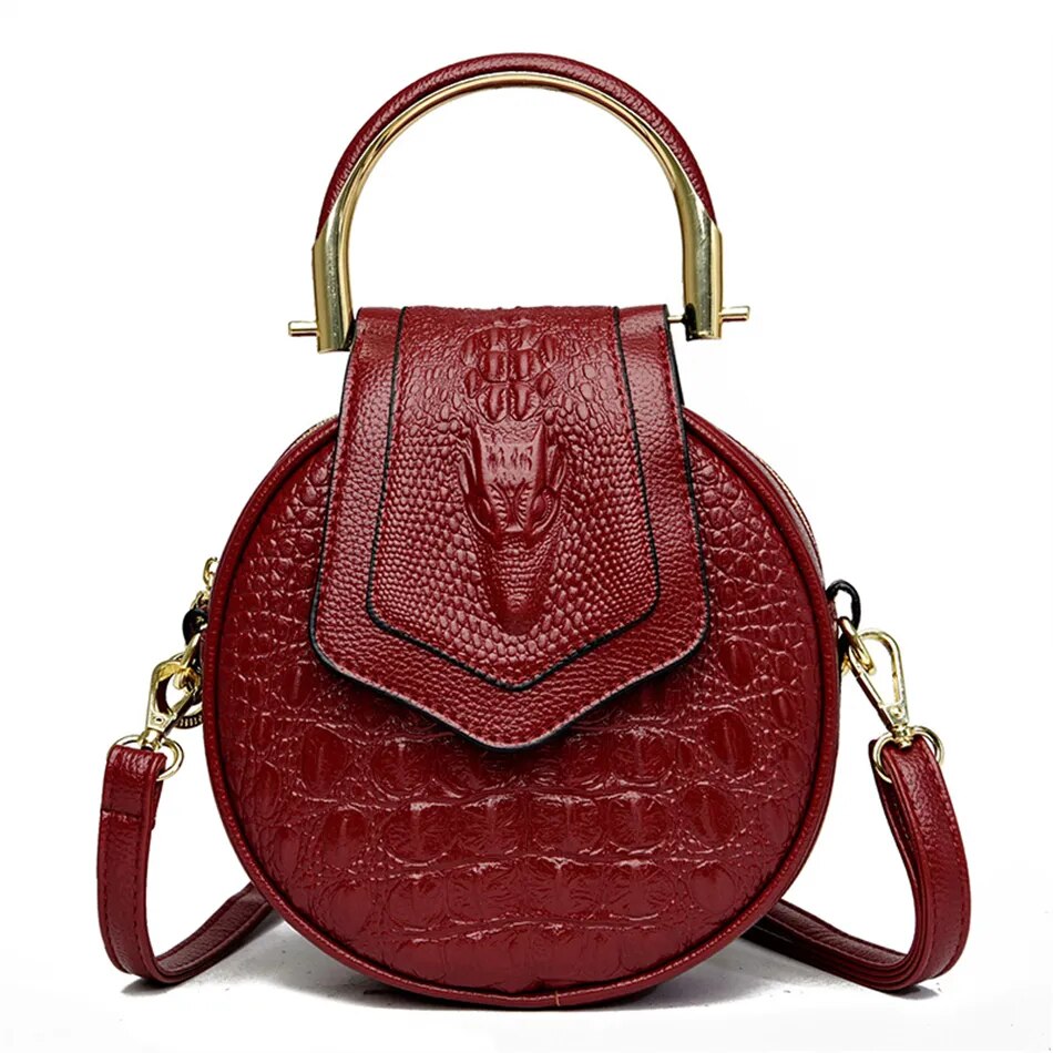 sac bandouliere rond rouge