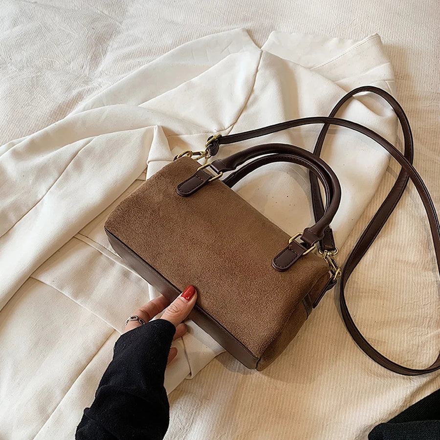 sac bandouliere suede marron