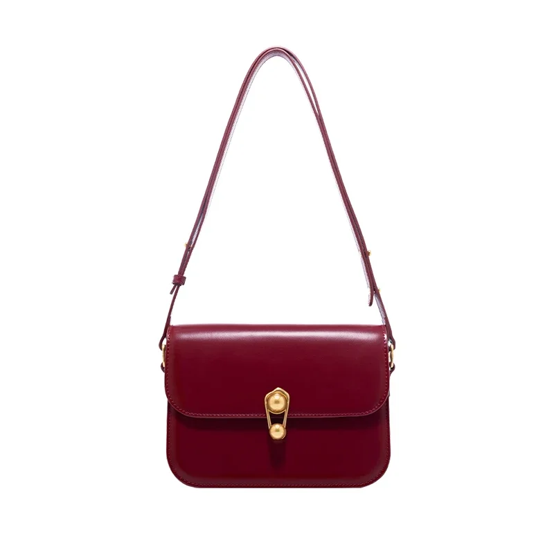 sac a main en bandouliere en cuir bordeaux