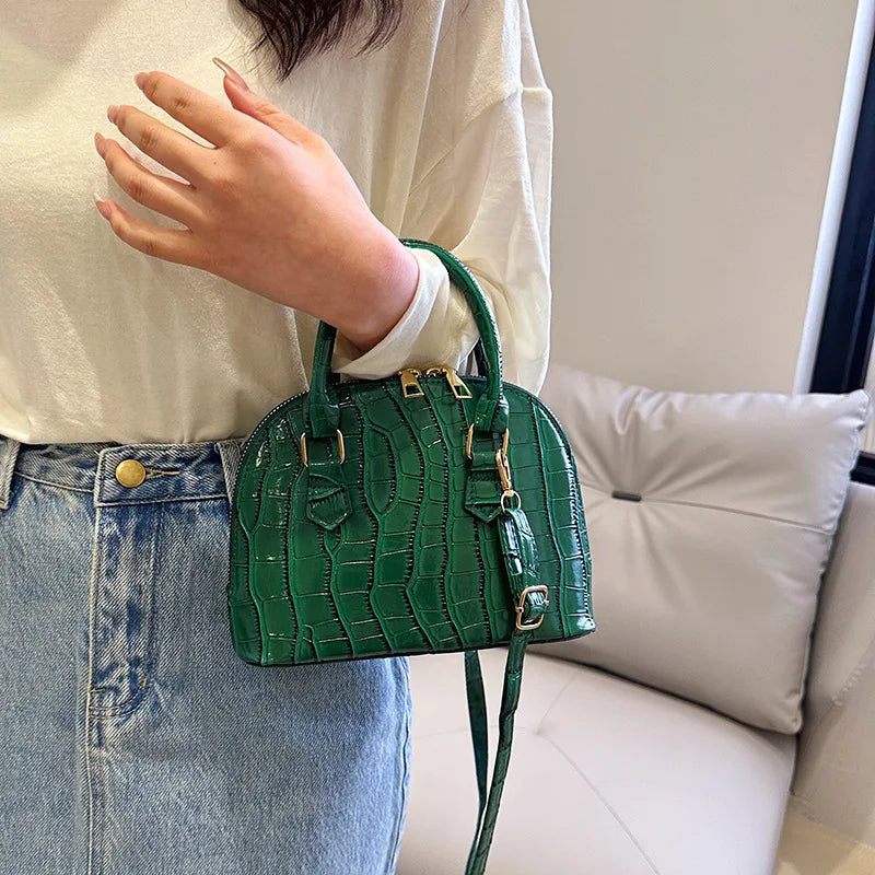 mini sac a main femme​ croco vert