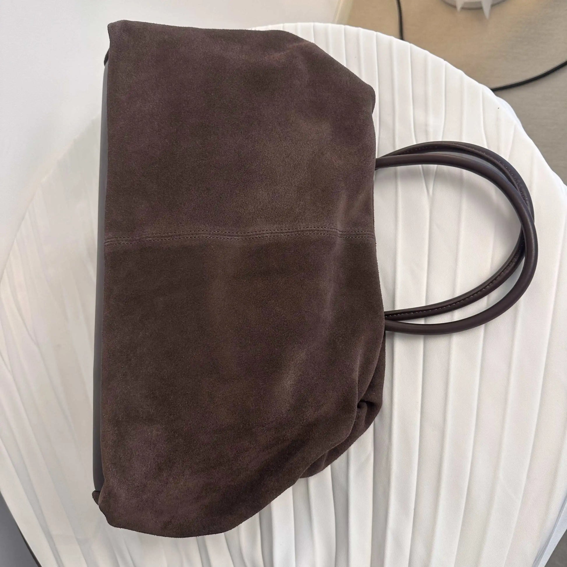 sac cabas en daim café