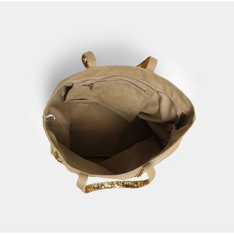 interieur du grand sac cabas avec fermeture eclair