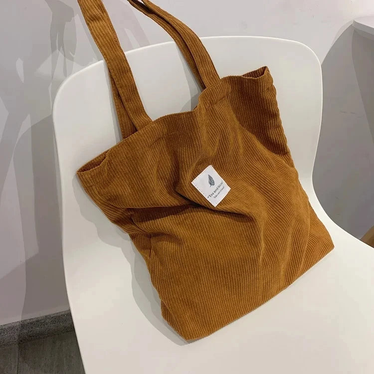tote bag velours cotele tendance
