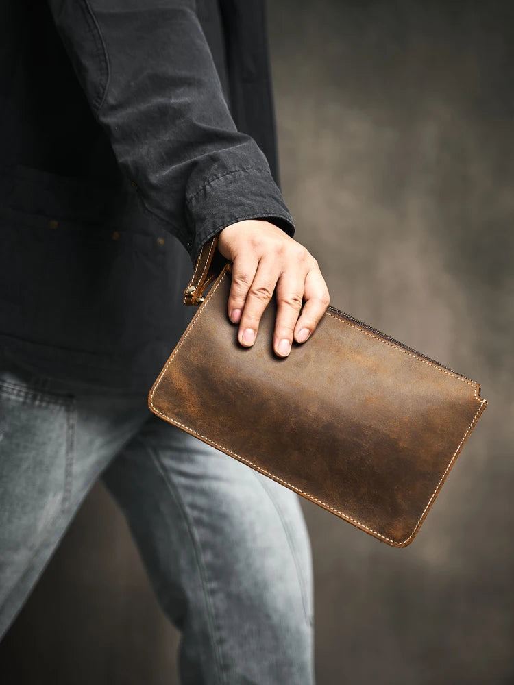 pochette cuir homme luxe à main