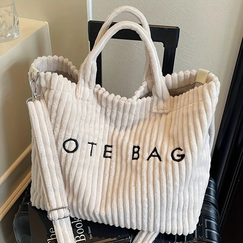 sac bandoulière velours cotelé blanc