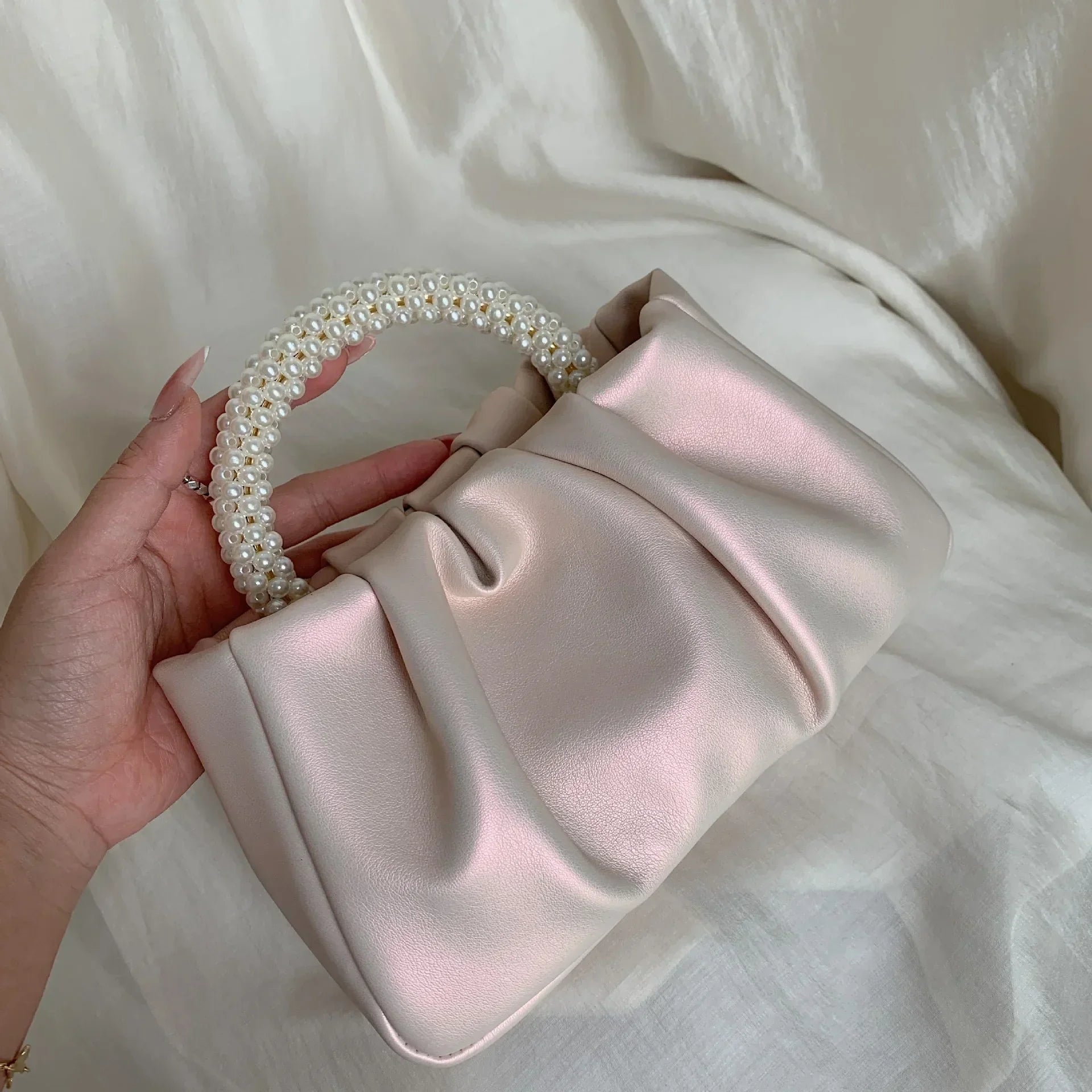petit sac pour mariage rose poudre