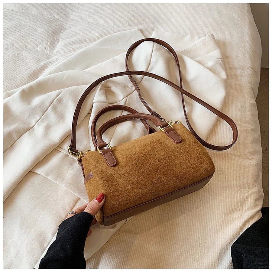 sac bandouliere suede camel