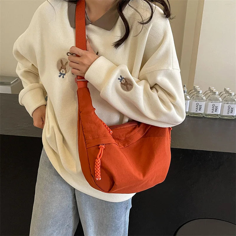 sac banane oversize femme orange