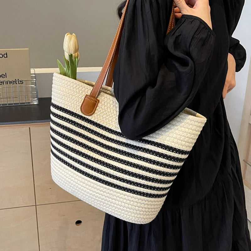 Kldgris Sac De Plage Femme Grand Format En Lin Avec Fermeture Éclair - Sac Fourre-Tout Bandoulière