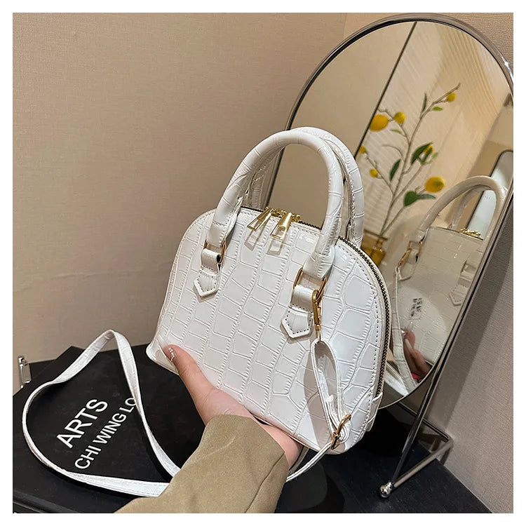 mini sac a main femme​ croco blanc