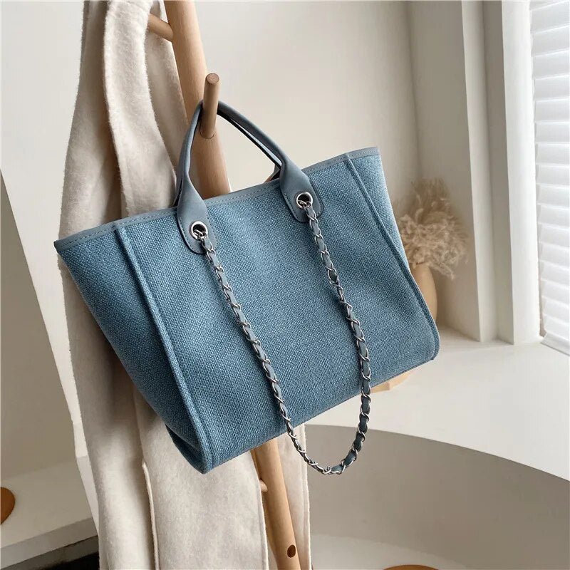 grand sac cabas femme bleu