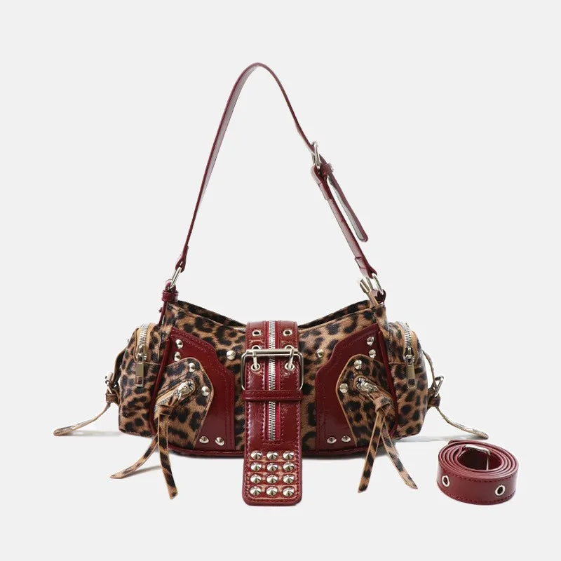 sac a epaule rouge leopard