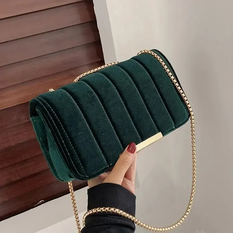 sac bandouliere velours vert