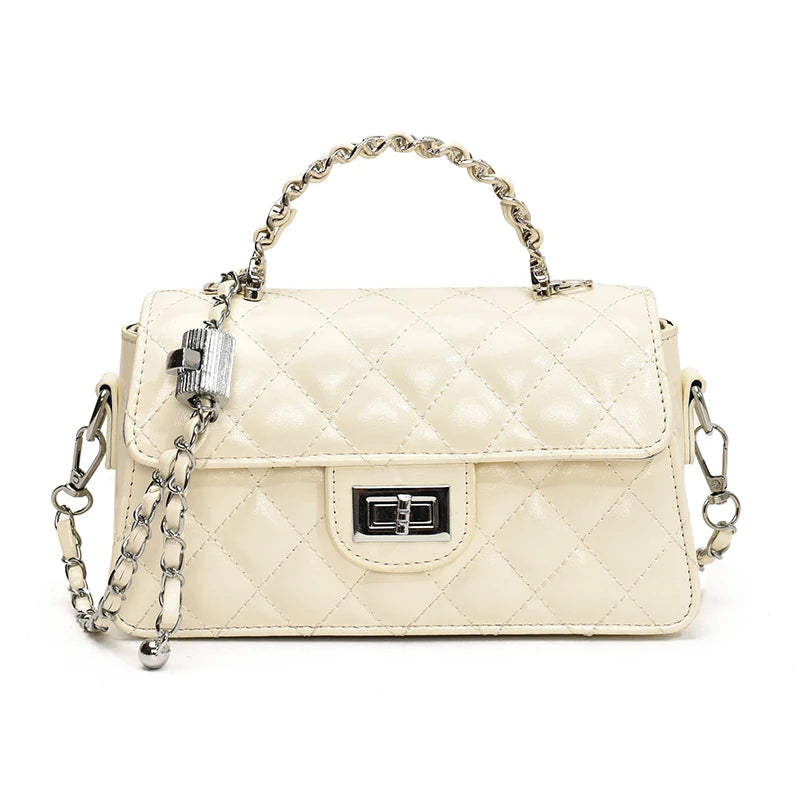 mini sac a main matelasse crème