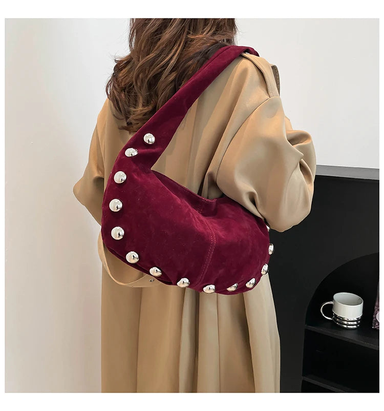 sac en daim femme bordeaux