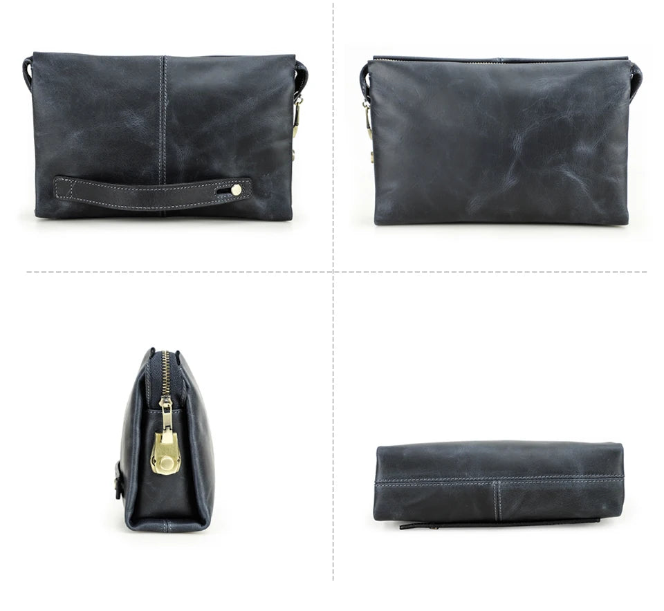 pochette en cuir homme​ crazy horse