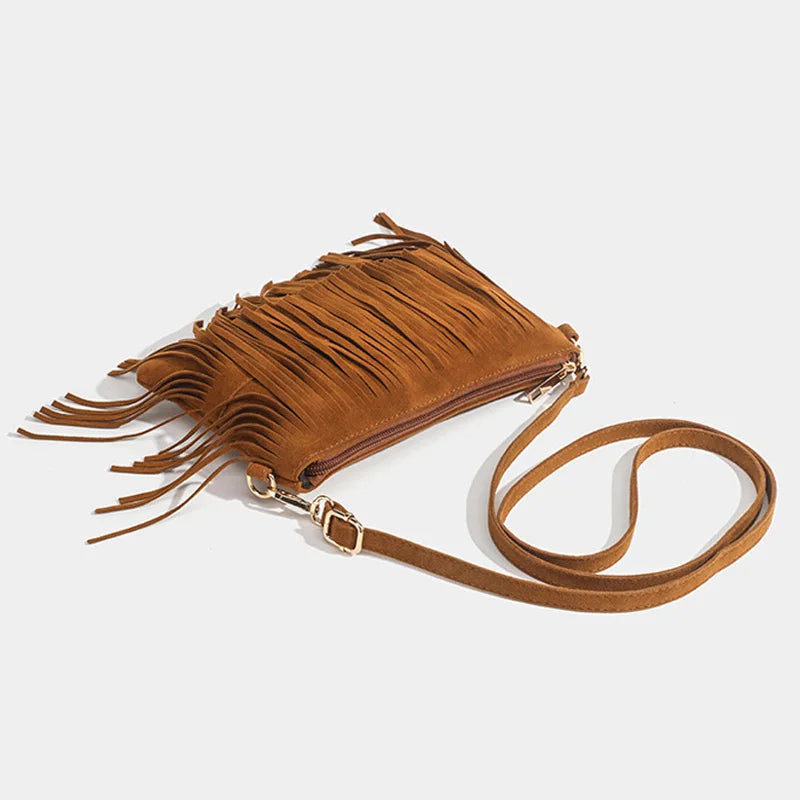 sac a main frange suedine