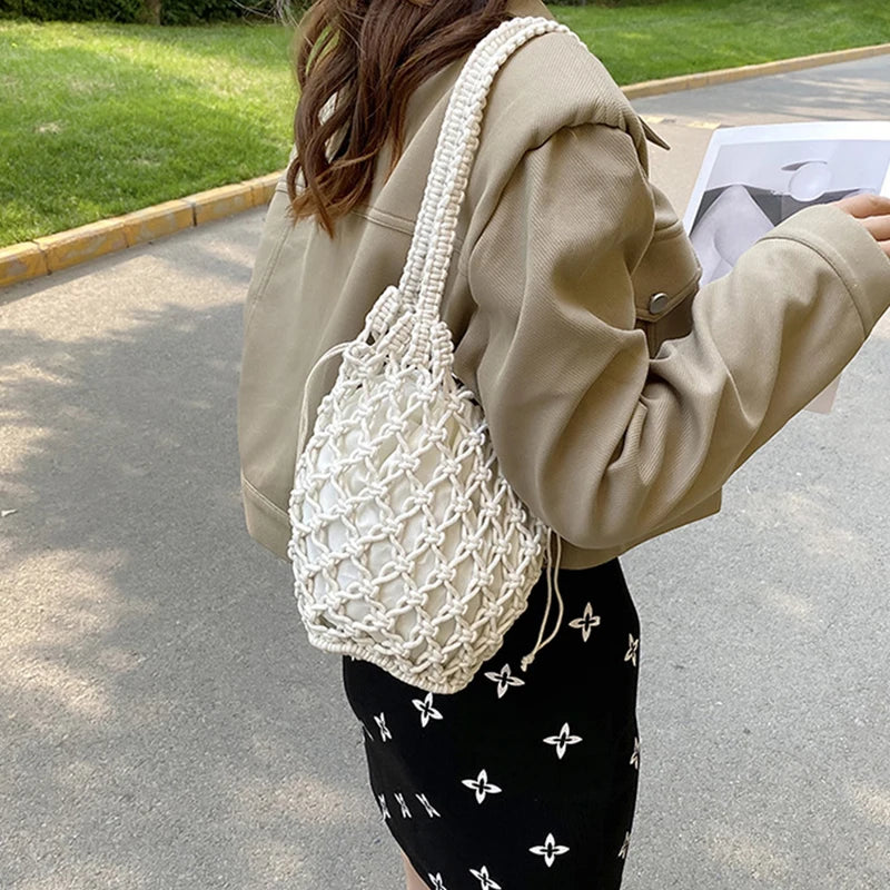 sac pour l'ete en crochet blanc