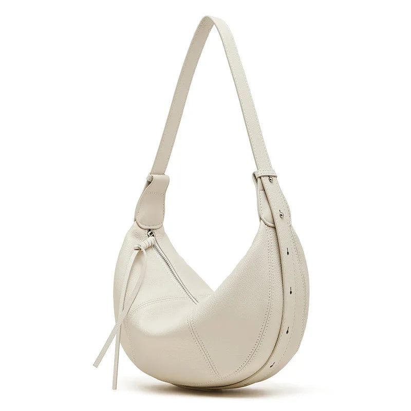 sac banane cuir blanc