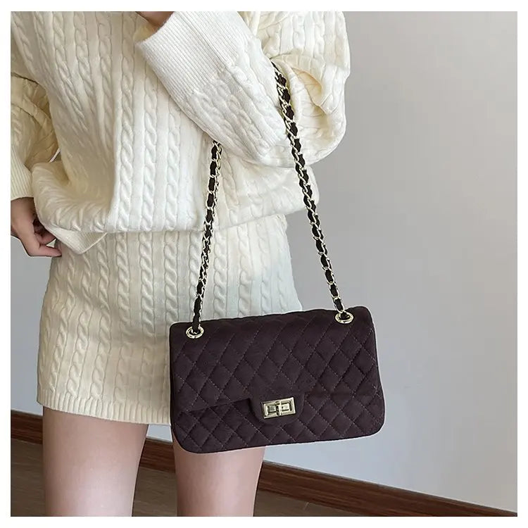 sac bandouliere avec chaine marron