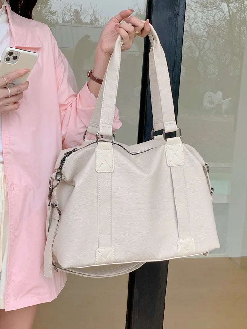 sac cabas bandoulière femme crème