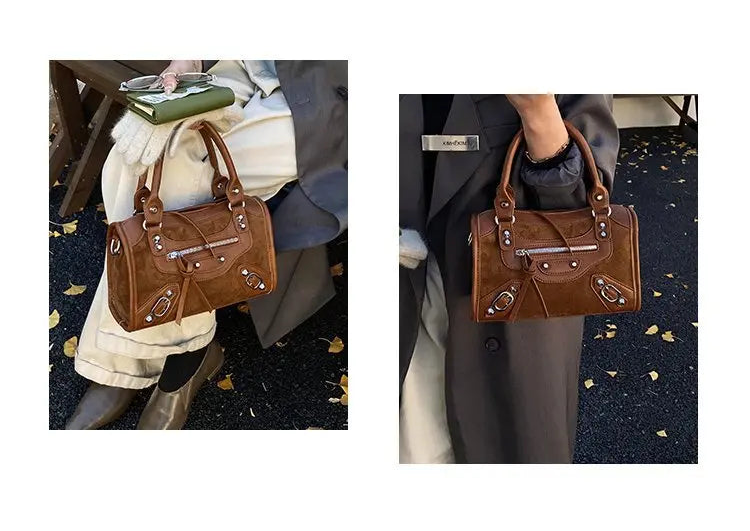 sac en daim femme camel