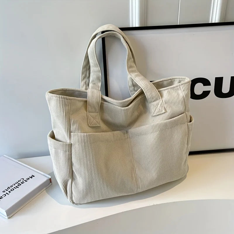 sac cabas en velours blanc