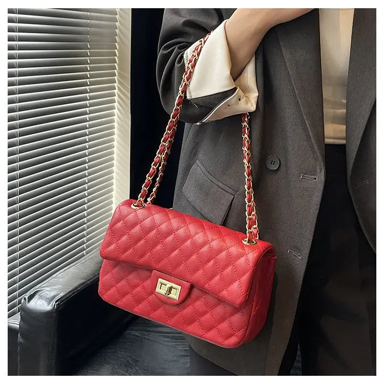 sac bandouliere matelasse femme rouge