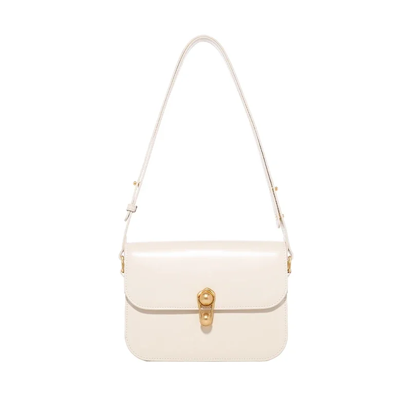 sac a main en bandouliere en cuir blanc