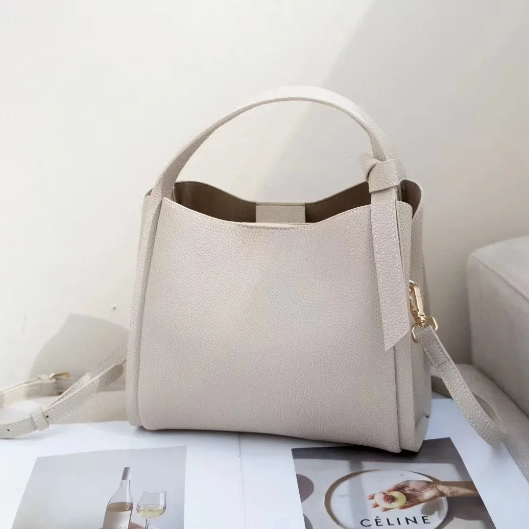 sac a main cuir grainé blanc