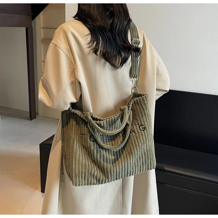 sac bandoulière velours cotelé vert