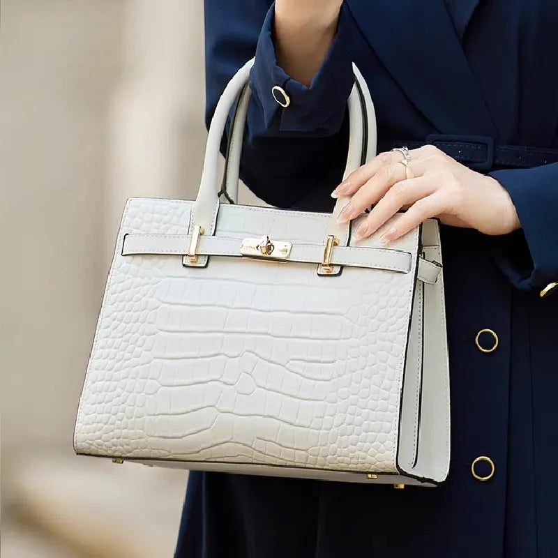 sac a main de luxe croco blanc