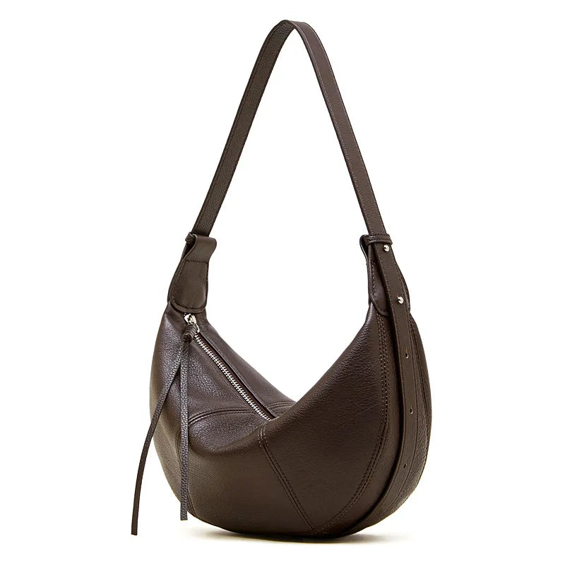 sac banane cuir marron