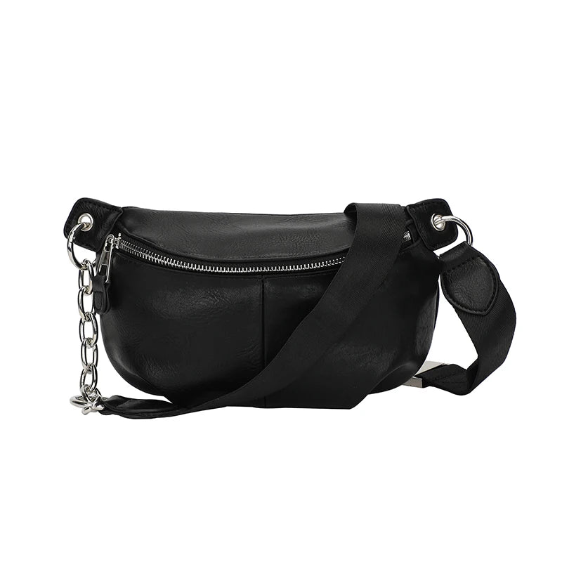 sac banane femme porte epaule noir