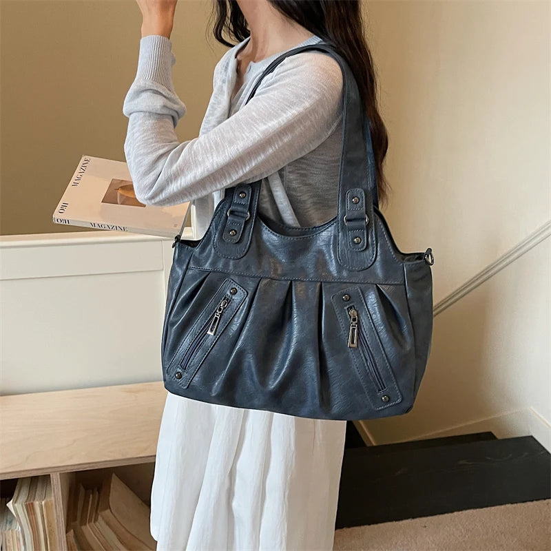 sac porte epaule luxe bleu