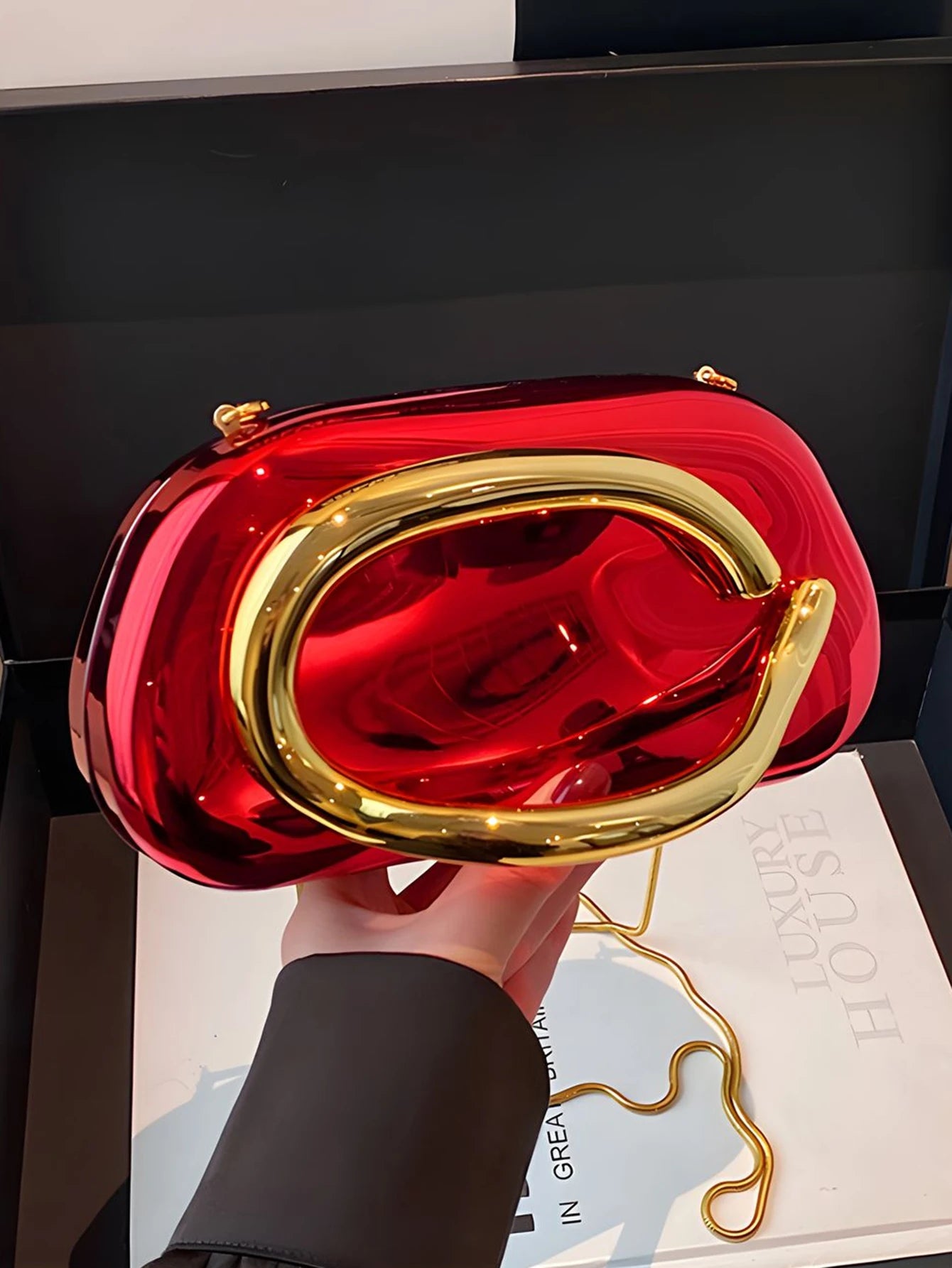 pochette sac mariage rouge