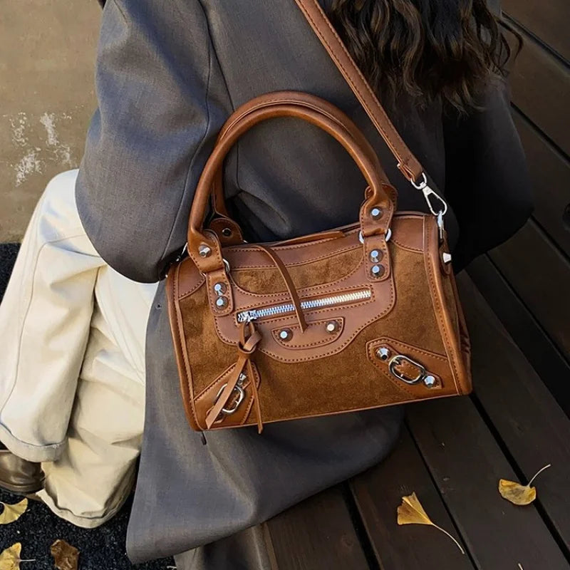 sac en daim femme camel