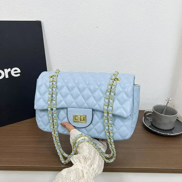 sac bandouliere matelasse bleu