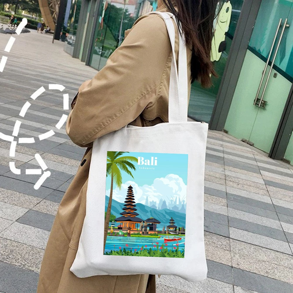 tote bag bali blanc