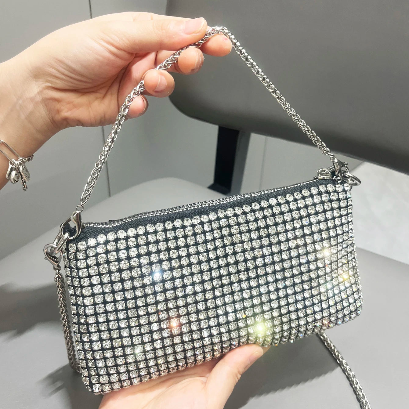 sac pochette pour mariage argente