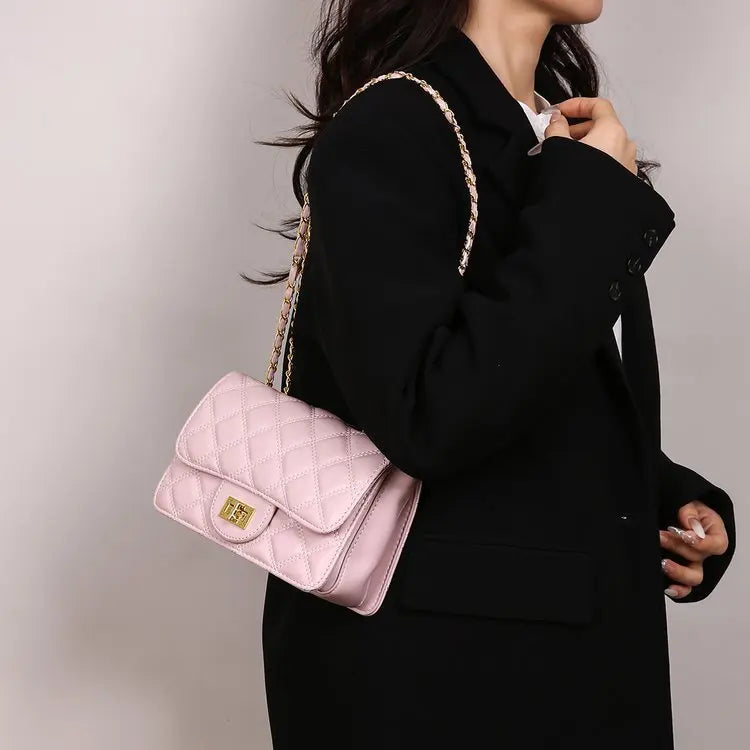 sac a main matelasse rose epaule
