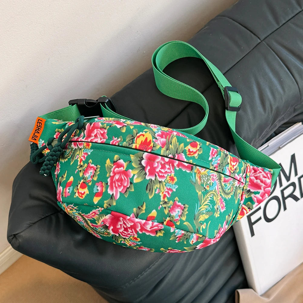 sac banane fleuri en nylon