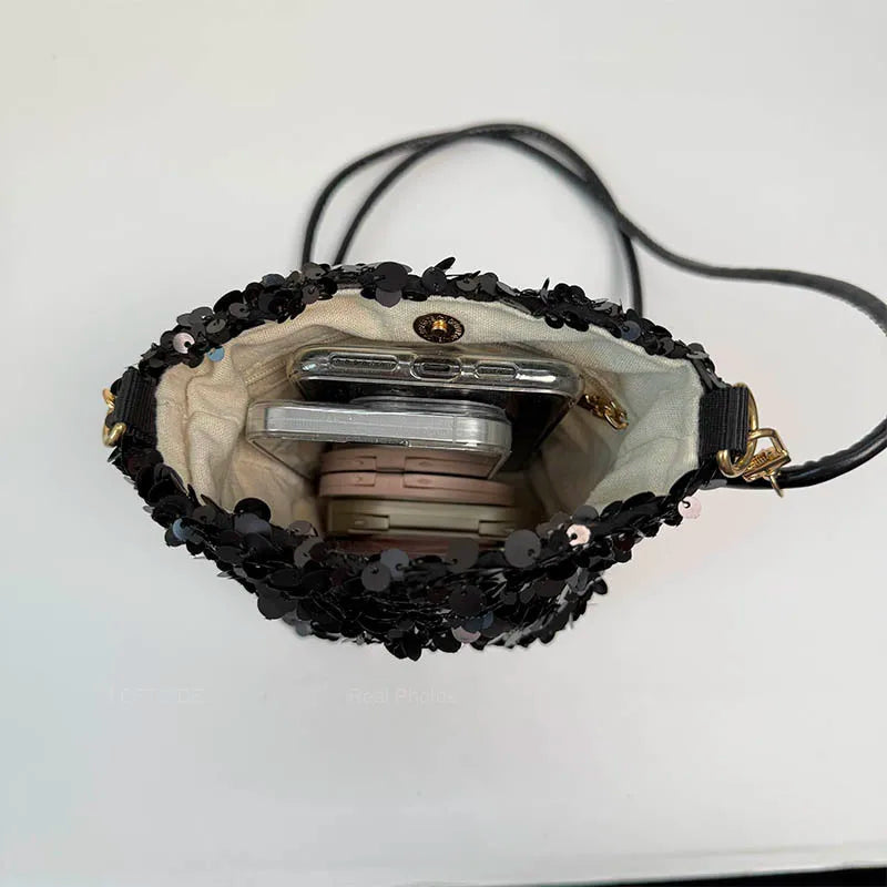 interieur Sac Bandouliere Paillettes