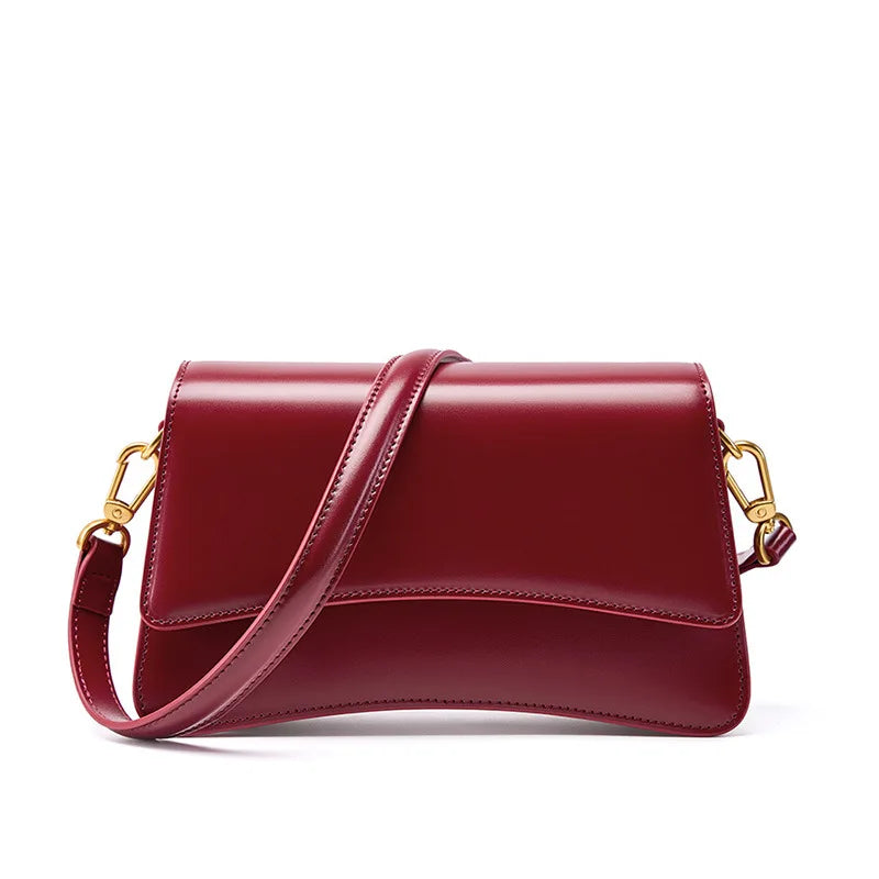 sac baguette rouge vernis