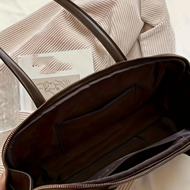 intérieur sac porte epaule rectangle marron