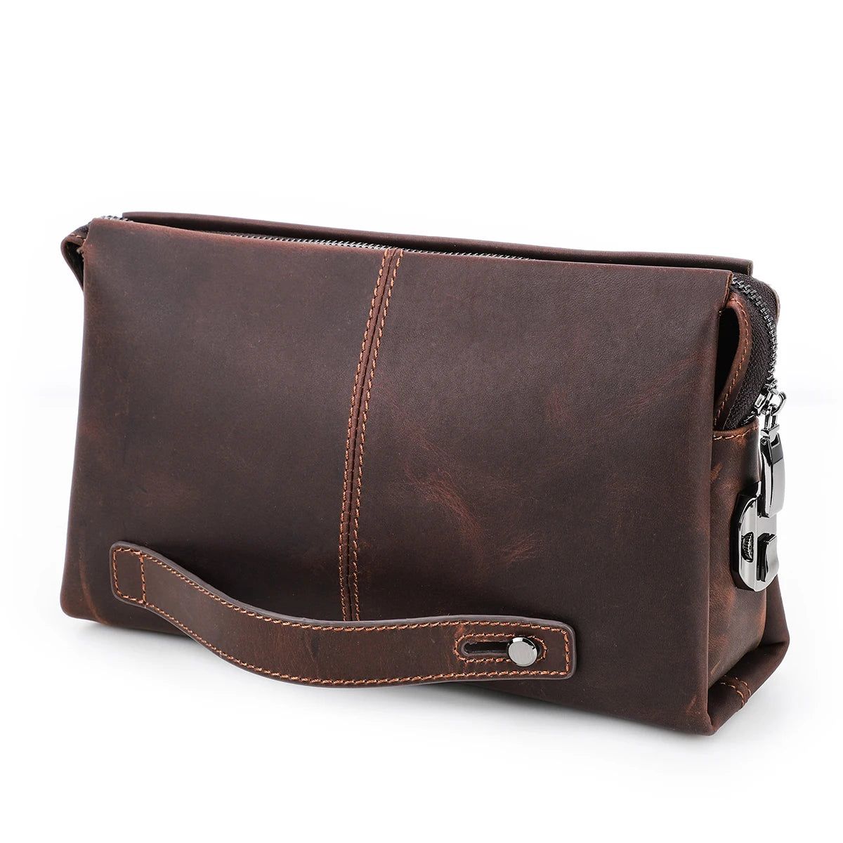 pochette en cuir homme​ marron