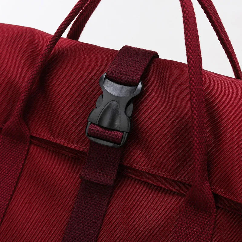 details du sac a dos toile femme a poches roll top