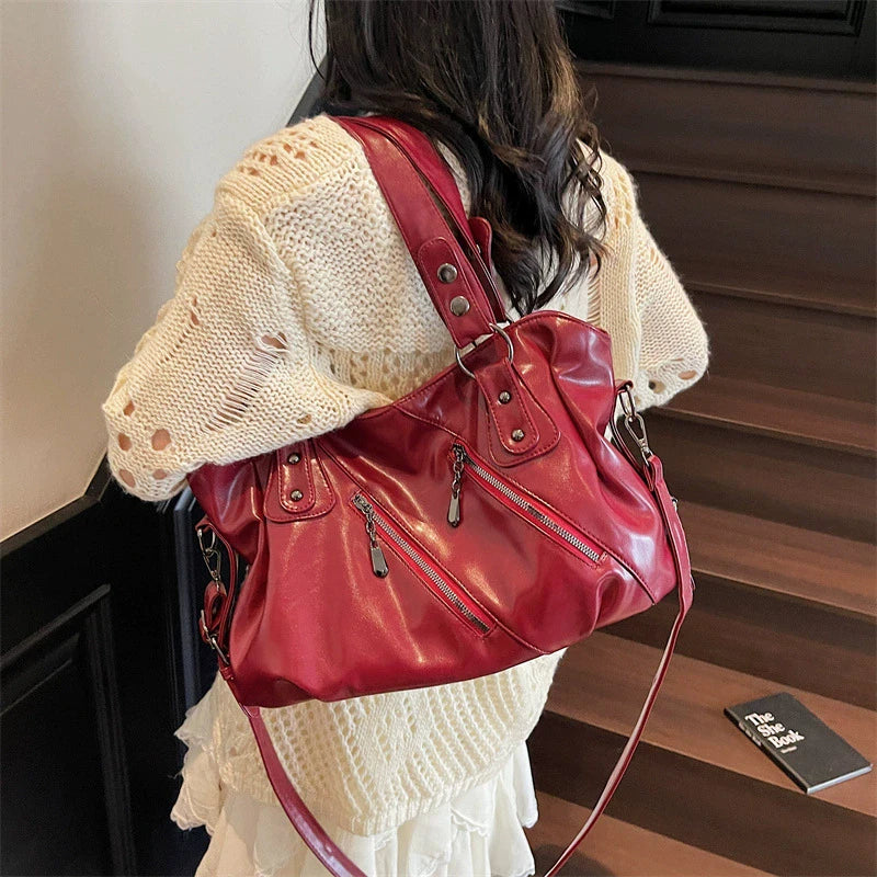 sac a main grand format rouge