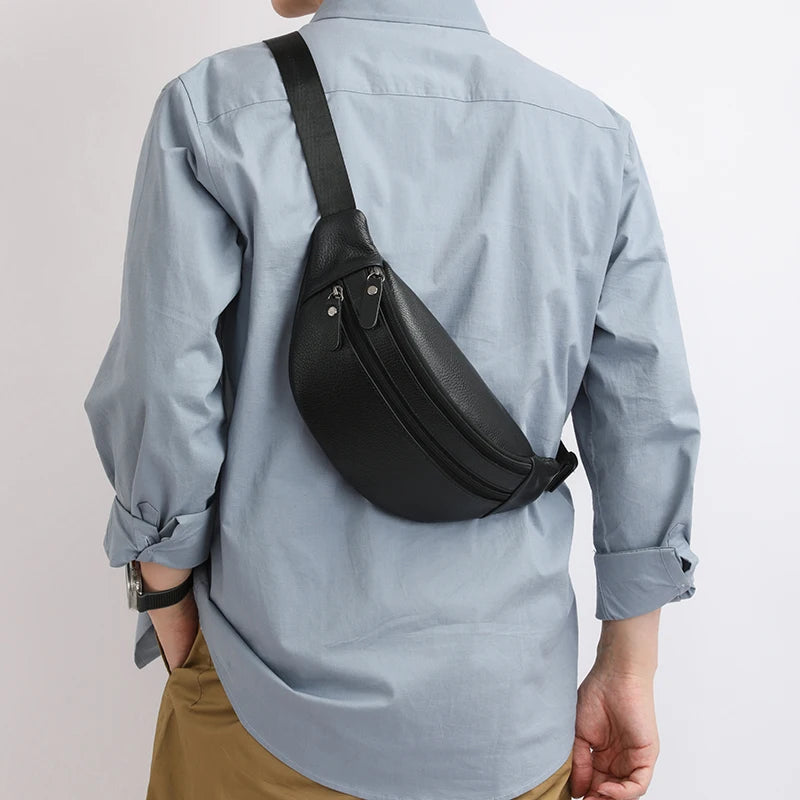 sac banane noir porte